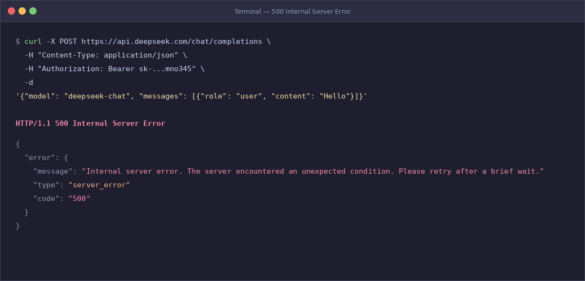 deepseek error 500