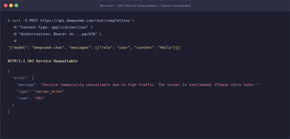 deepseek error 503