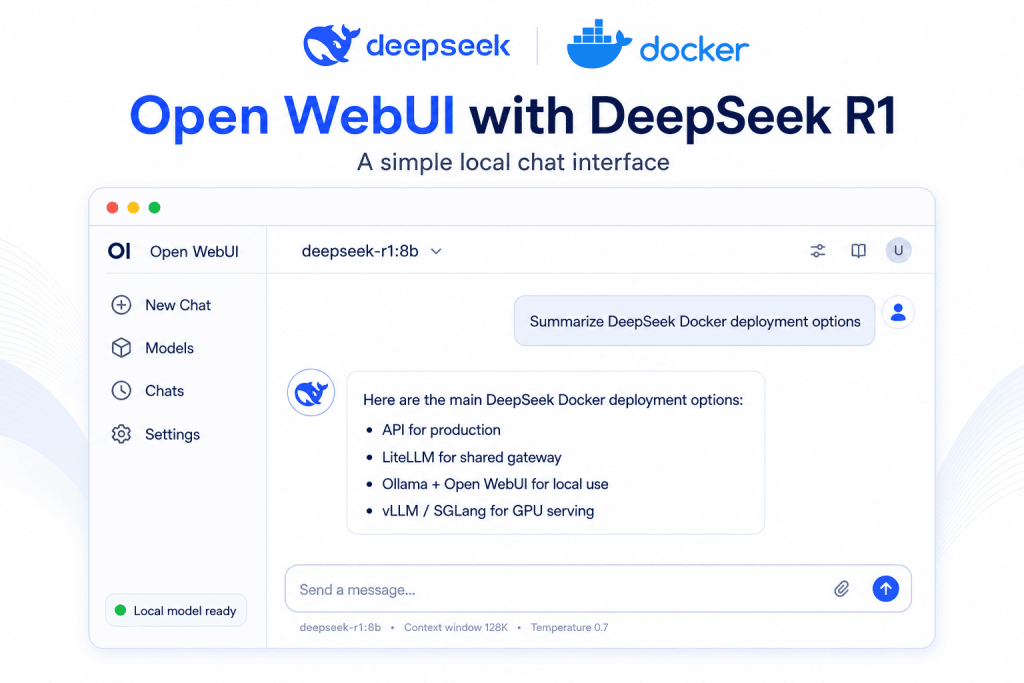Local DeepSeek R1 chat interface using Open WebUI