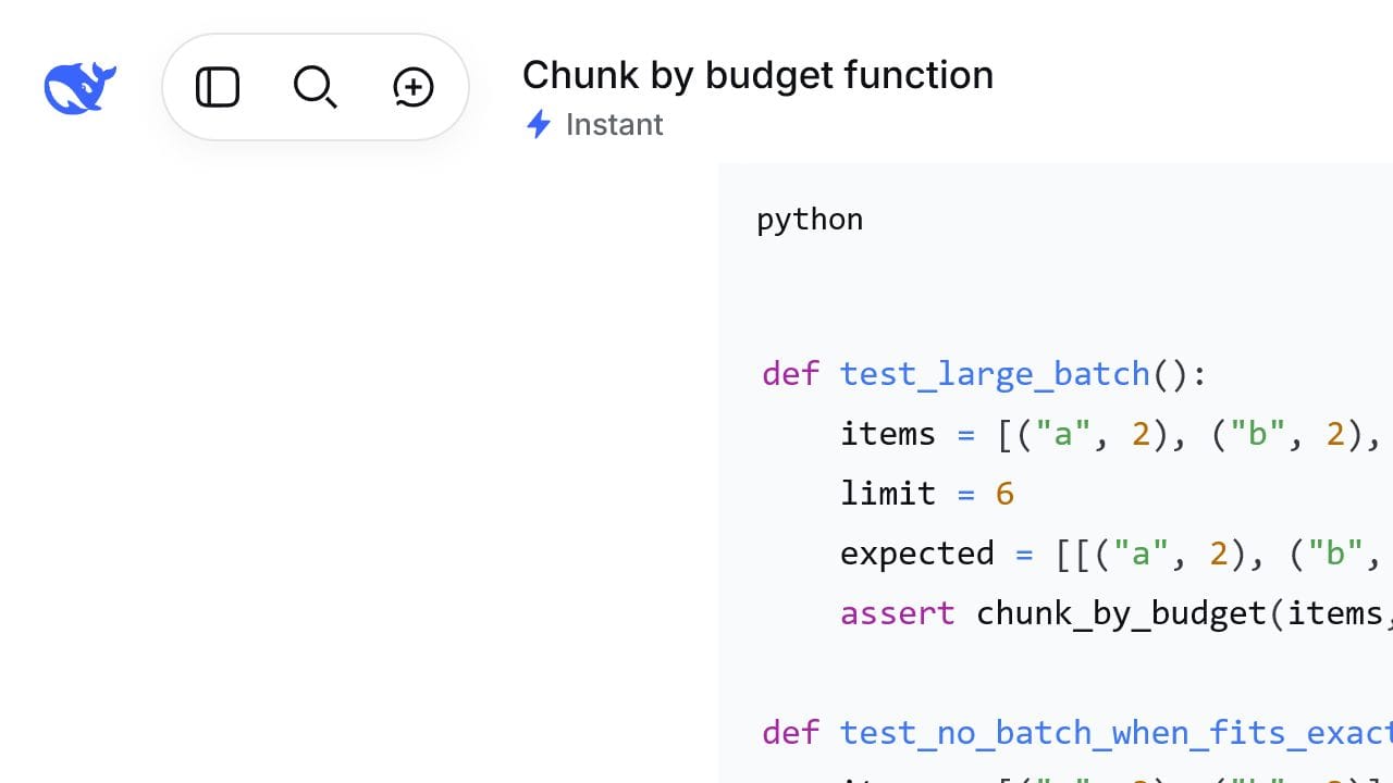 DeepSeek Chat Python function generated from the structured coding prompt
